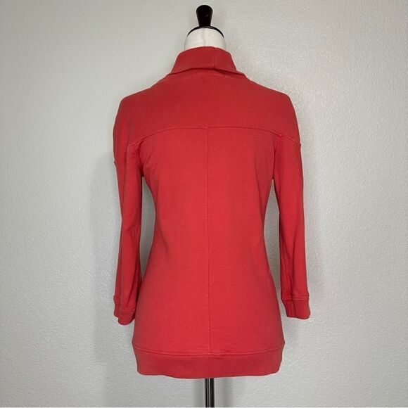 Citizens of Humanity 100% Cotton Shawl Collar Reddish Orange Sweatshirt - Picture 7 of 13